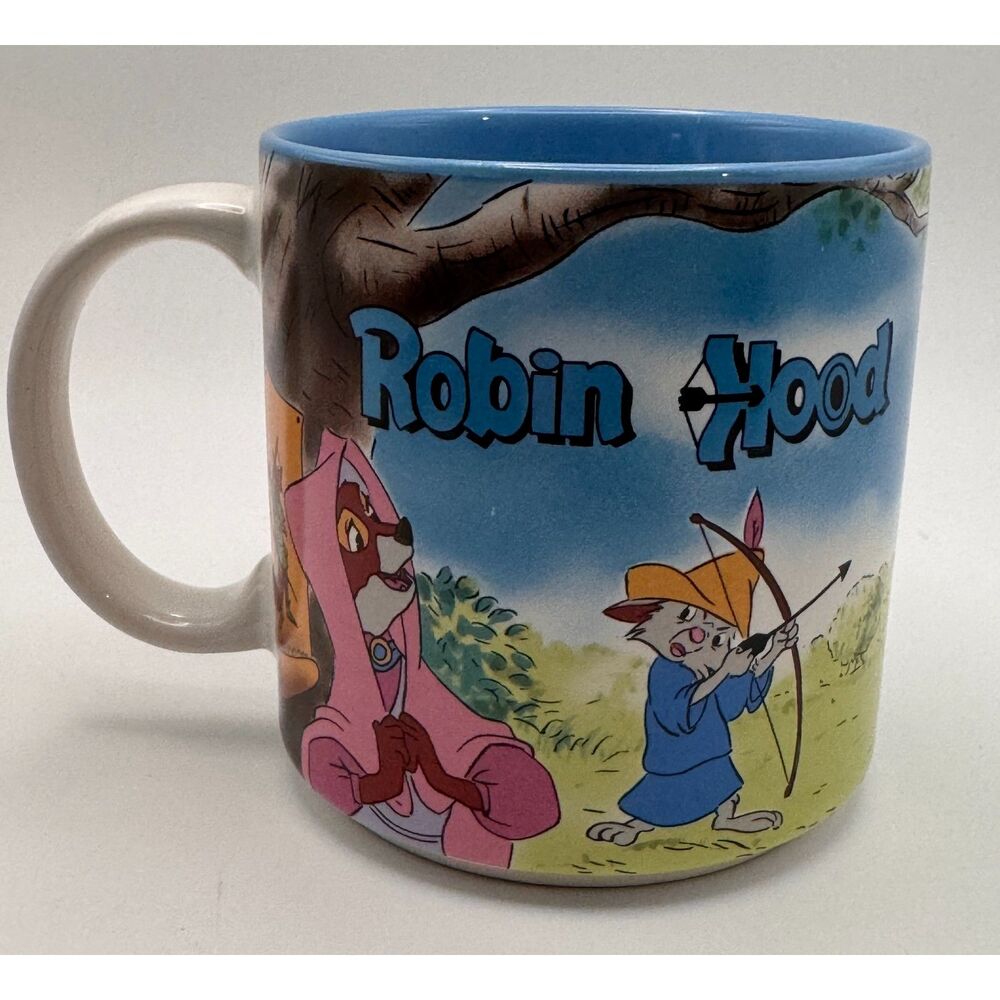 Vintage Disney Robin Hood Mug Made in Japan 1990s Collectible Blue Inside VGC